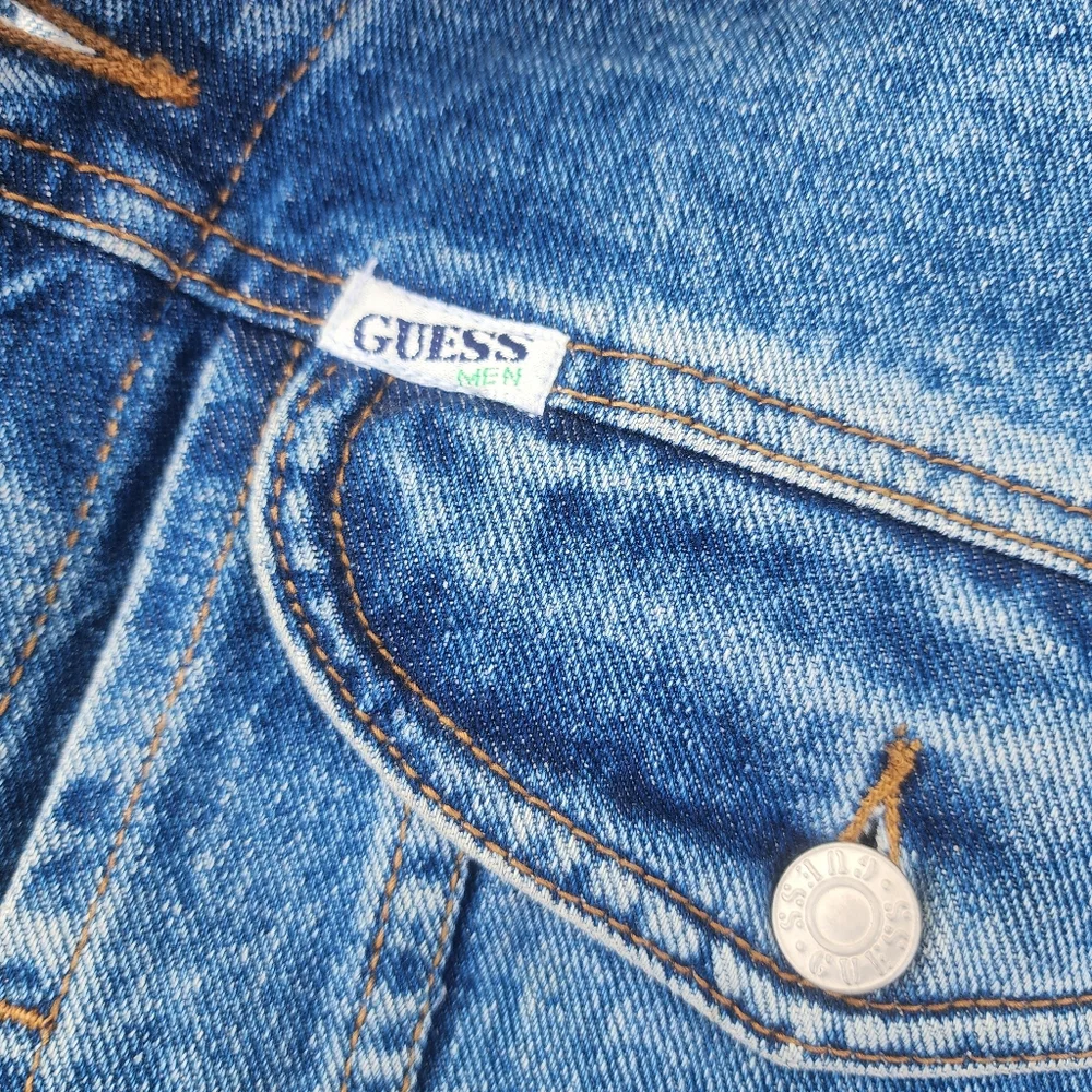 90s‎ GUESS USA by George Marciano Green Label Medium Wash Jean Trucker Jacket M
